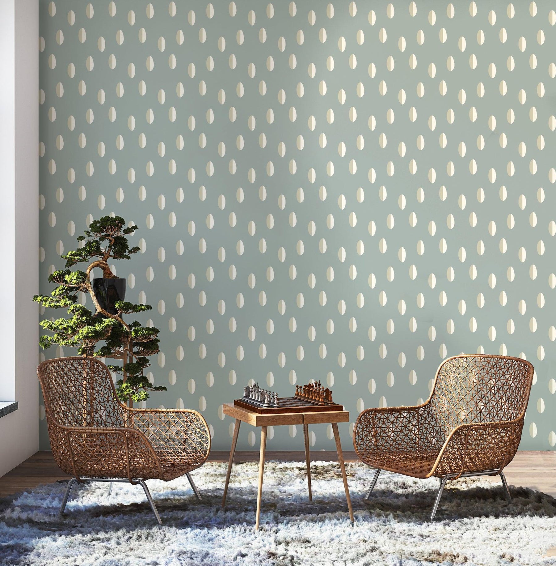 Split - Powder Ash Wallpaper - Mitchell Black