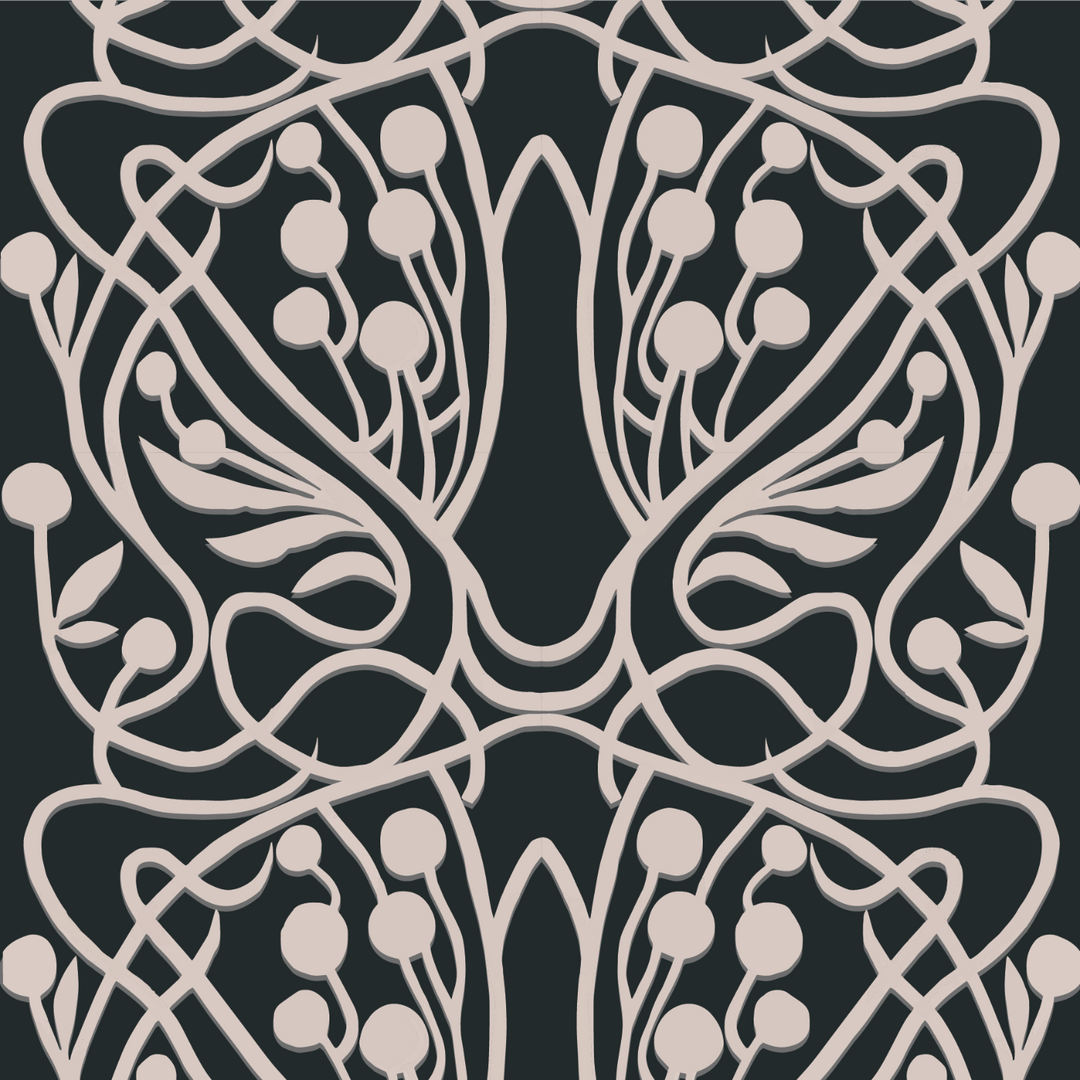 Vineyard - Blacksand Floral Wallpaper