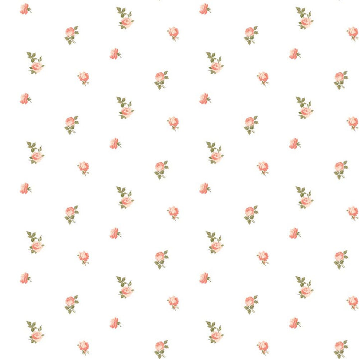 Miniature Roses - Rouge Floral Wallpaper