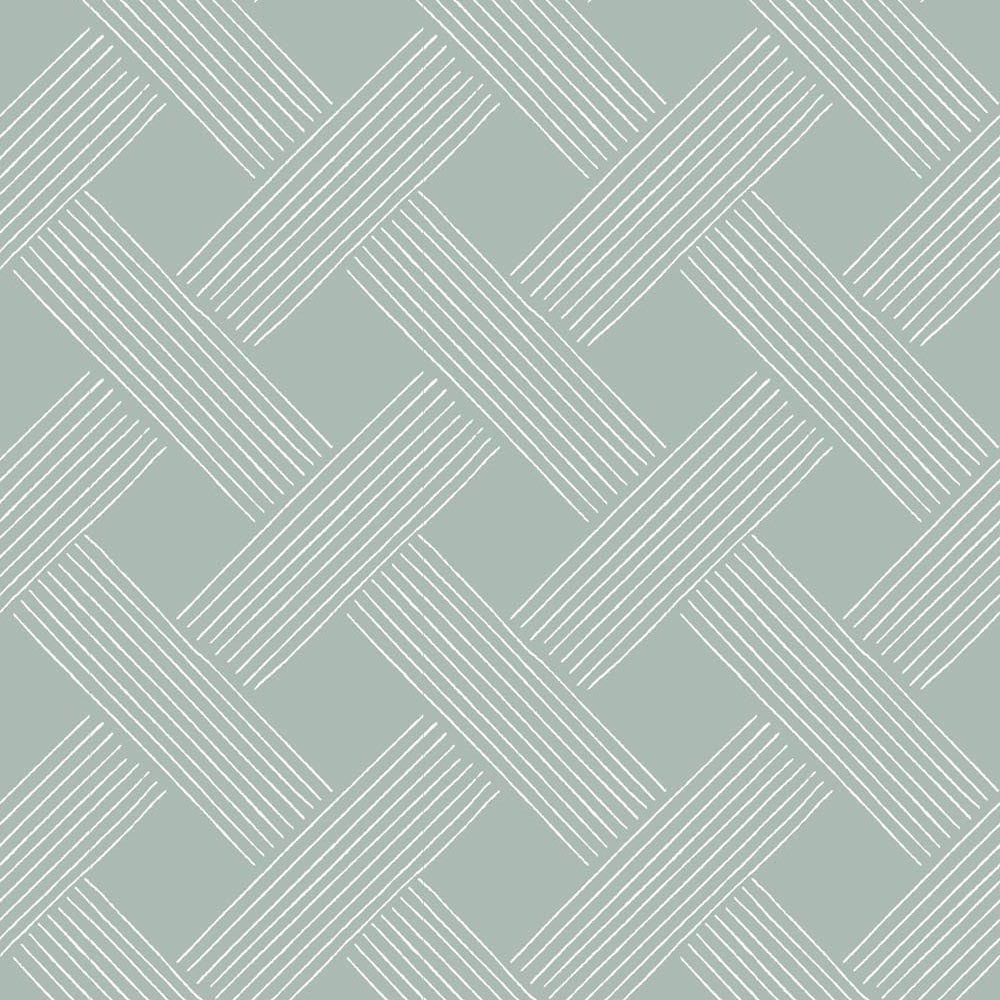 Lattice Weave - Ash Blue Wallpaper