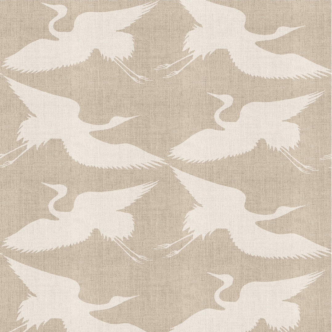 Paper Cranes - Raw Linen Wallpaper