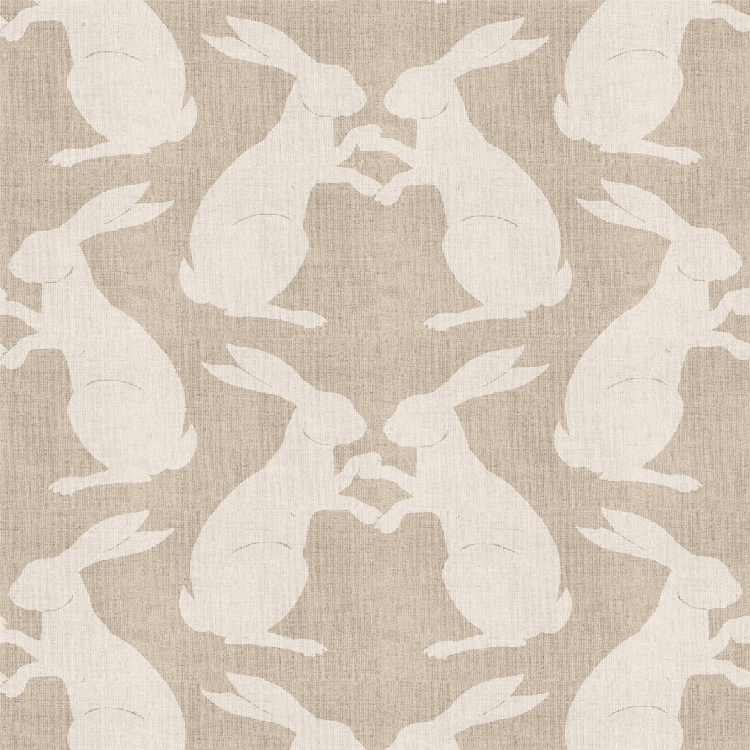 Paper Rabbits - Raw Linen Wallpaper