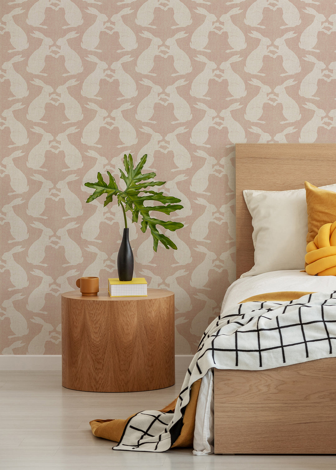 Paper Rabbits - Sunlit Rose Wallpaper – Mitchell Black