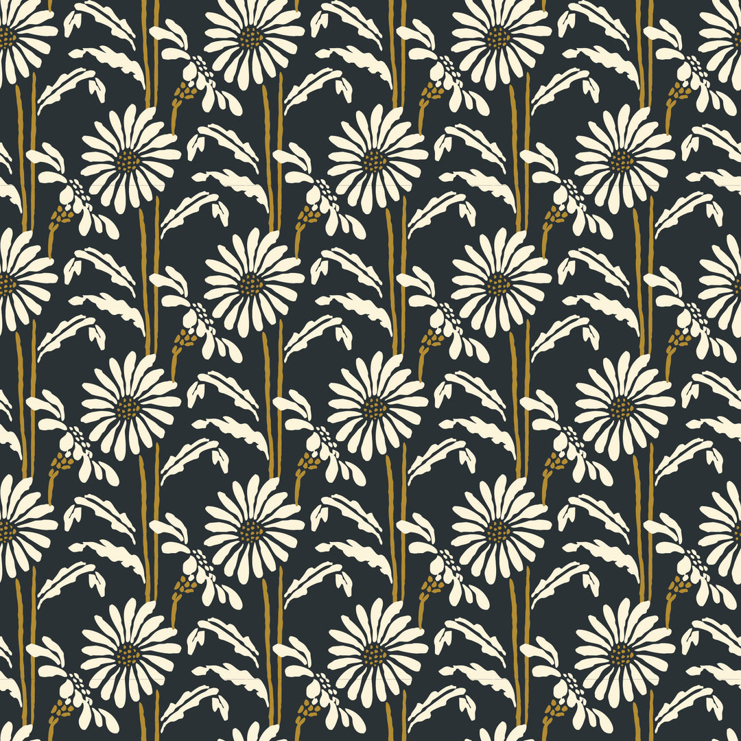 Woodland Bloom - Soot Black Floral Wallpaper