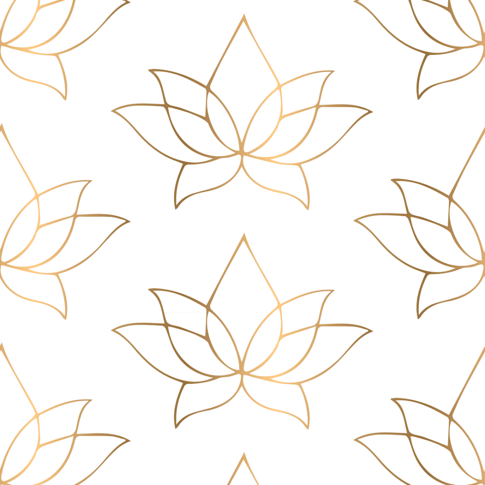 Lotus - Golden Taupe Floral Wallpaper by Bohemian Bungalow